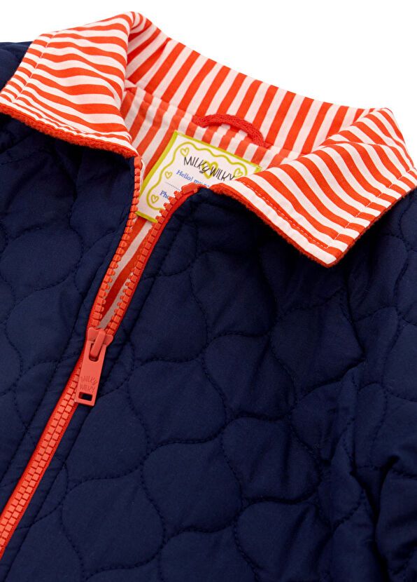 Lacivert Pamuklu Kapitone Erkek Çocuk Mont - Görsel 4