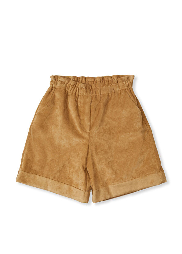 Moncler Bej Kız Çocuk Kadife Şort - 1