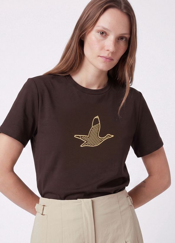 Beymen Club Kahverengi Gold Logolu T-shirt - 3