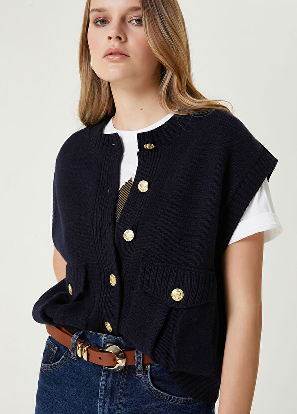 Beymen Club Lacivert Yün Triko Yelek - 2