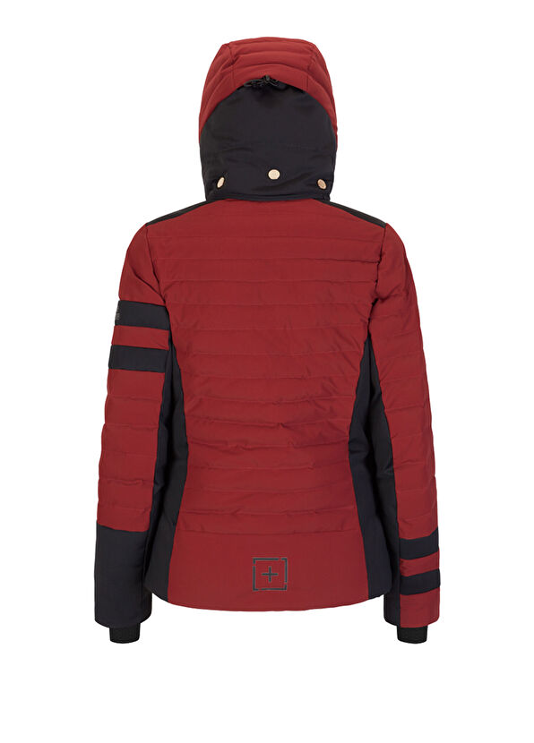 Onemore 201 Eco-Down Burgundy Hooded Women's Ski Jacket - 2