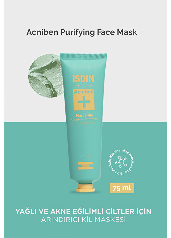 Isdin Acniben Purifying Face Mask Yağlı ve Akneye Meyilli Ciltler İçin Arındırıcı Yüz Maskesi 75 ml - 2