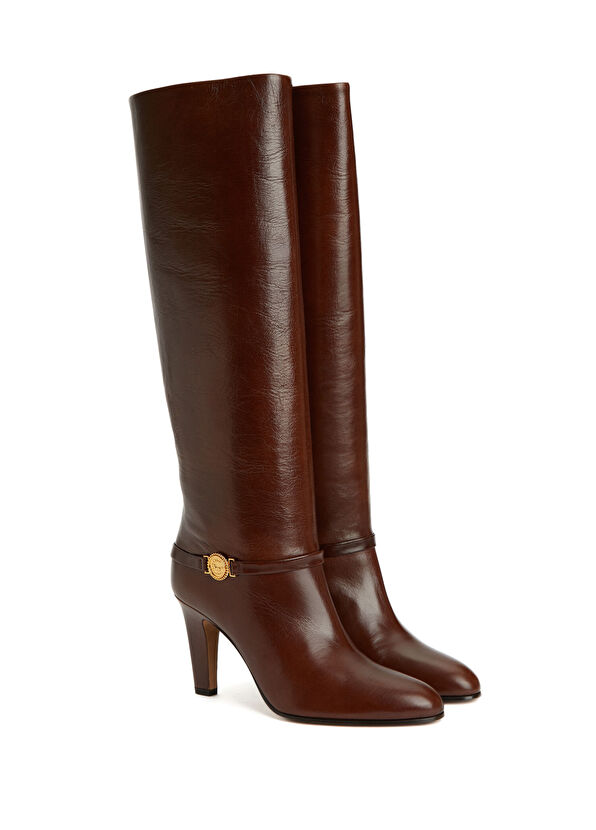 Chloe Brown Heeled Leather Boots - 2