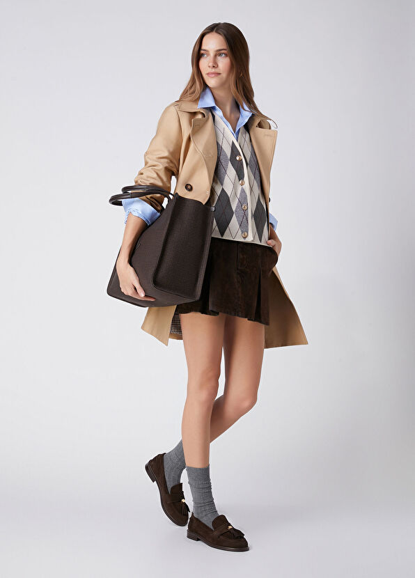 Beymen Club Beige Short Double-Breasted Trench Coat - 2