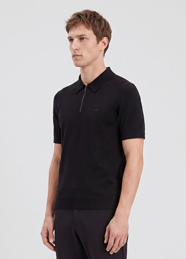 Beymen Club Black Polo Short Sleeve Sweater - 4