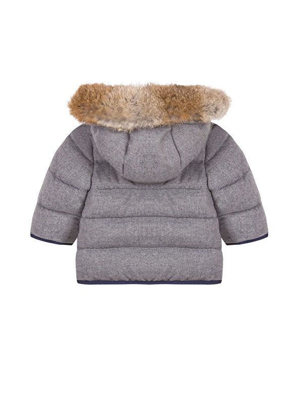 Tartine Et Chocolat Gri Kapüşonlu Erkek Bebek Doudoune Mont - 2
