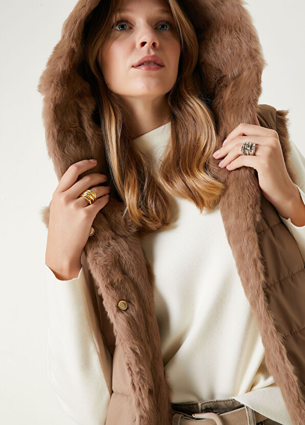 Beymen Club Bej Kapüşonlu Çift Taraflı Yelek - 2