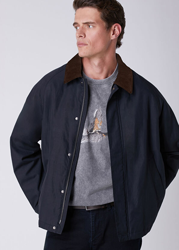 Beymen Club Navy Blue Collar Inserted Coat - 2