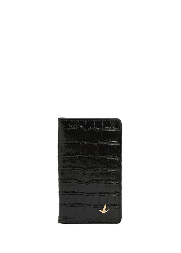 Beymen Club Black Crocodile Textured Women's Leather Wallet - 1
