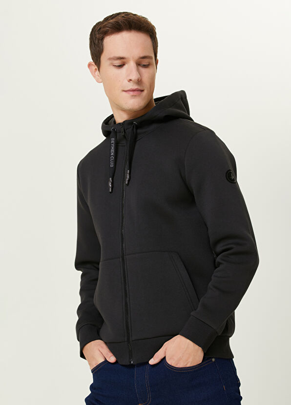 Beymen Club Siyah Kapüşonlu Jersey Mont - 2