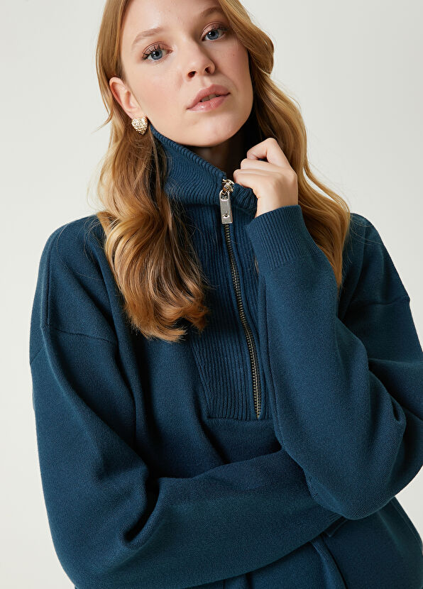 Beymen Club Petrol Fermuarlı Kazak - 2