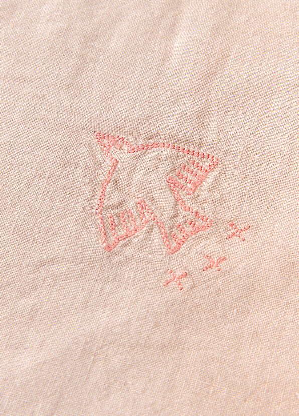 Nobodinoz L1N0 Mauve Pink Linen Baby Blanket - 4