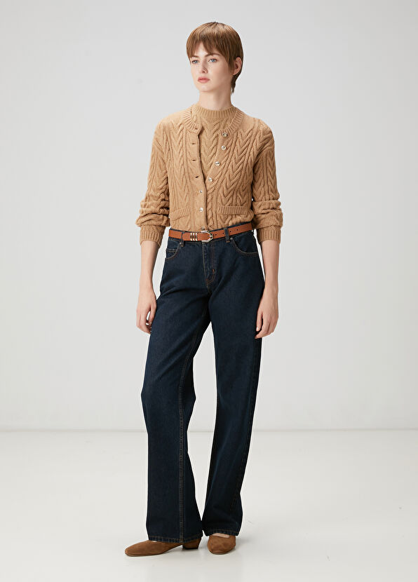 Beymen Club Koyu Mavi Geniş Paça Jean Pantolon - 3