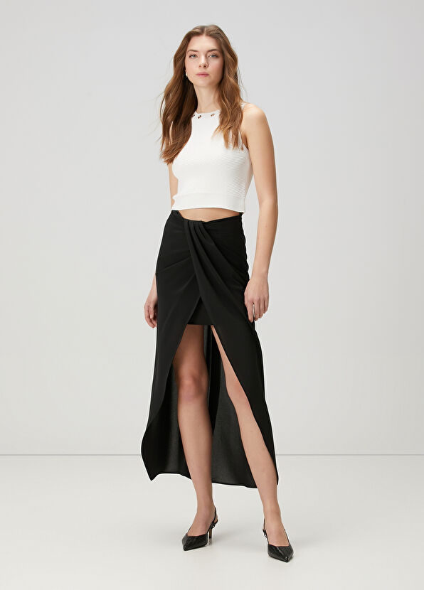 Beymen Club Black Maxi Wrap Skirt - 1