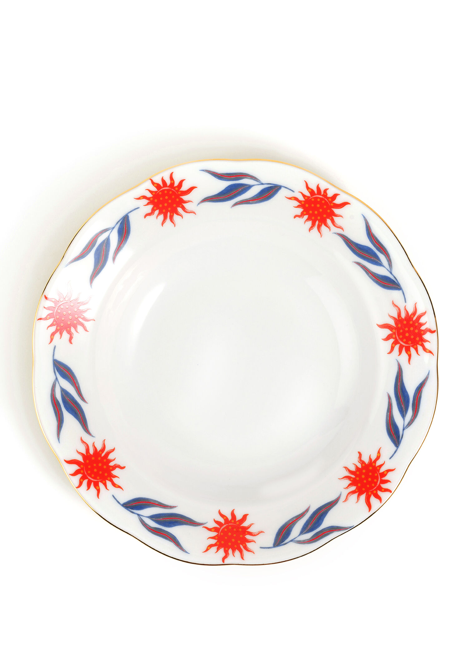 Emet Renkli Porselen Çukur Tabak 23 cm