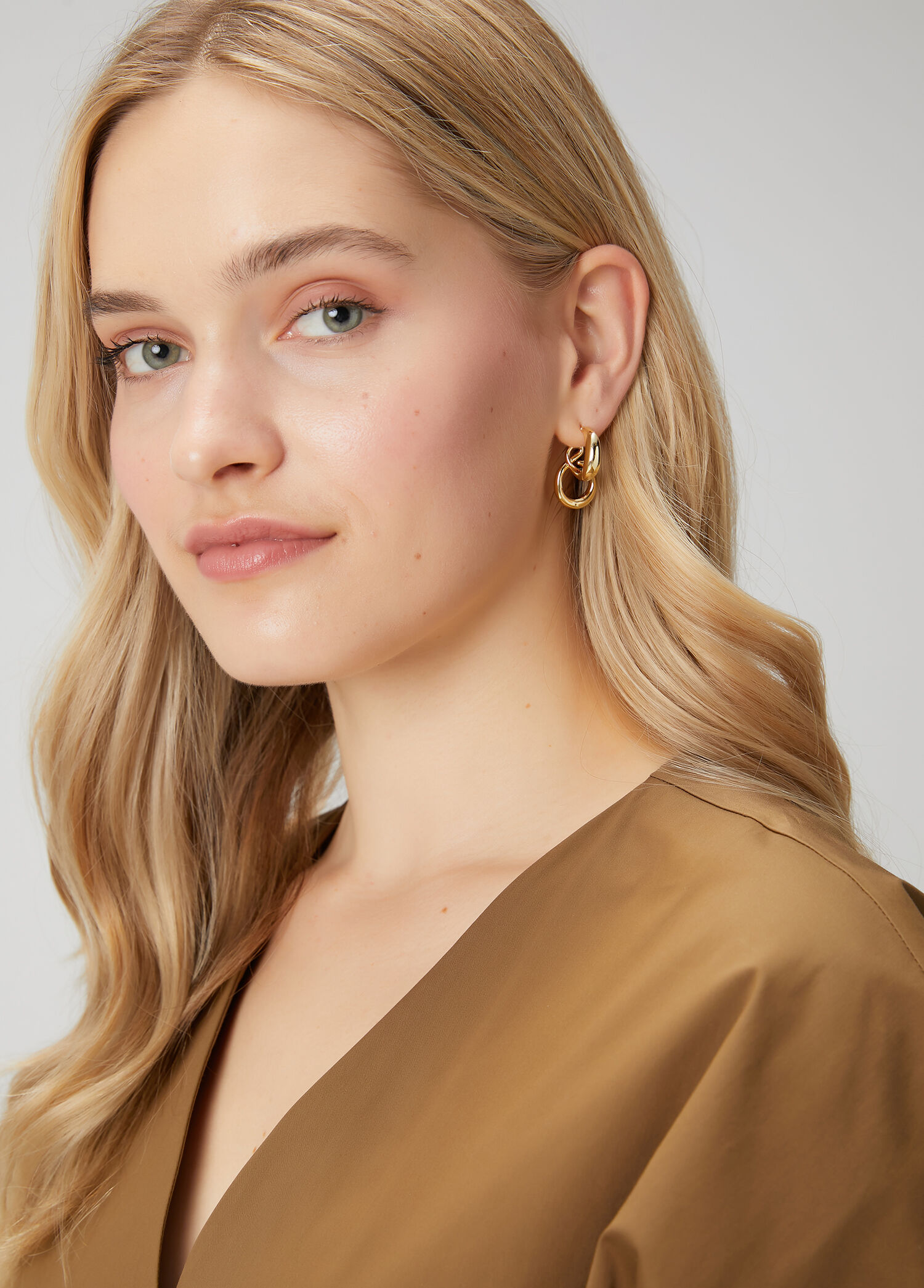 Gold 2li Oval Kadın Küpe
