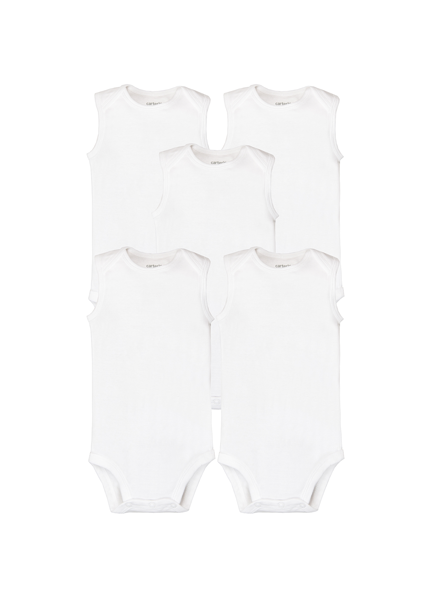 5'li Beyaz Unisex Bebek Kolsuz Body Set