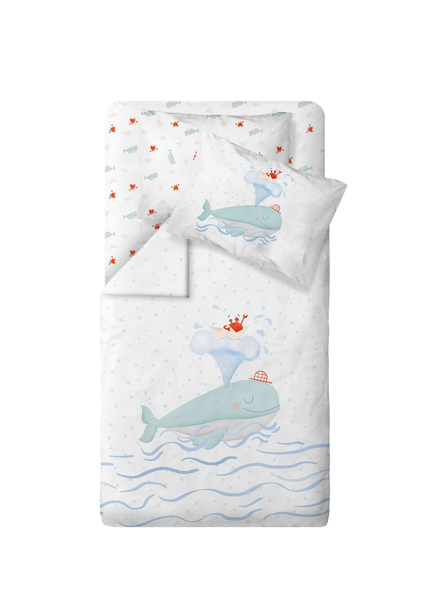 Boubou Mavi %100 Organik Pamuk Saten Bebek Çocuk Nevresim Takımı 100 x 150 cm