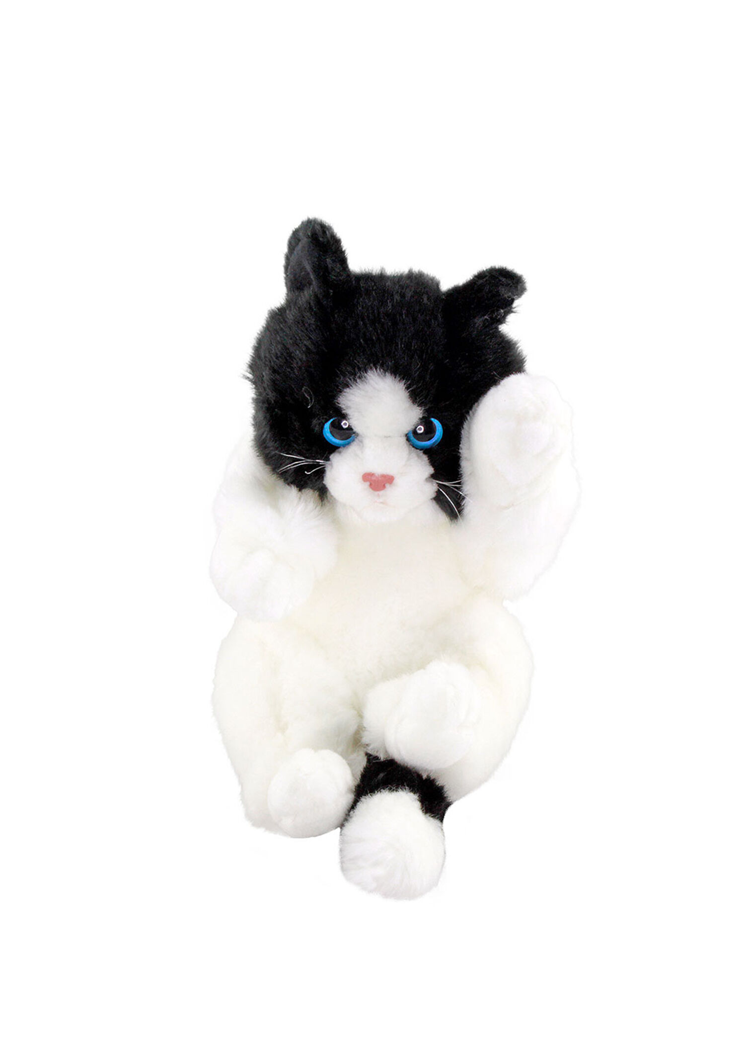Oyuncu Yavru Siyah Beyaz Kedicik Peluş Oyuncak 24 cm
