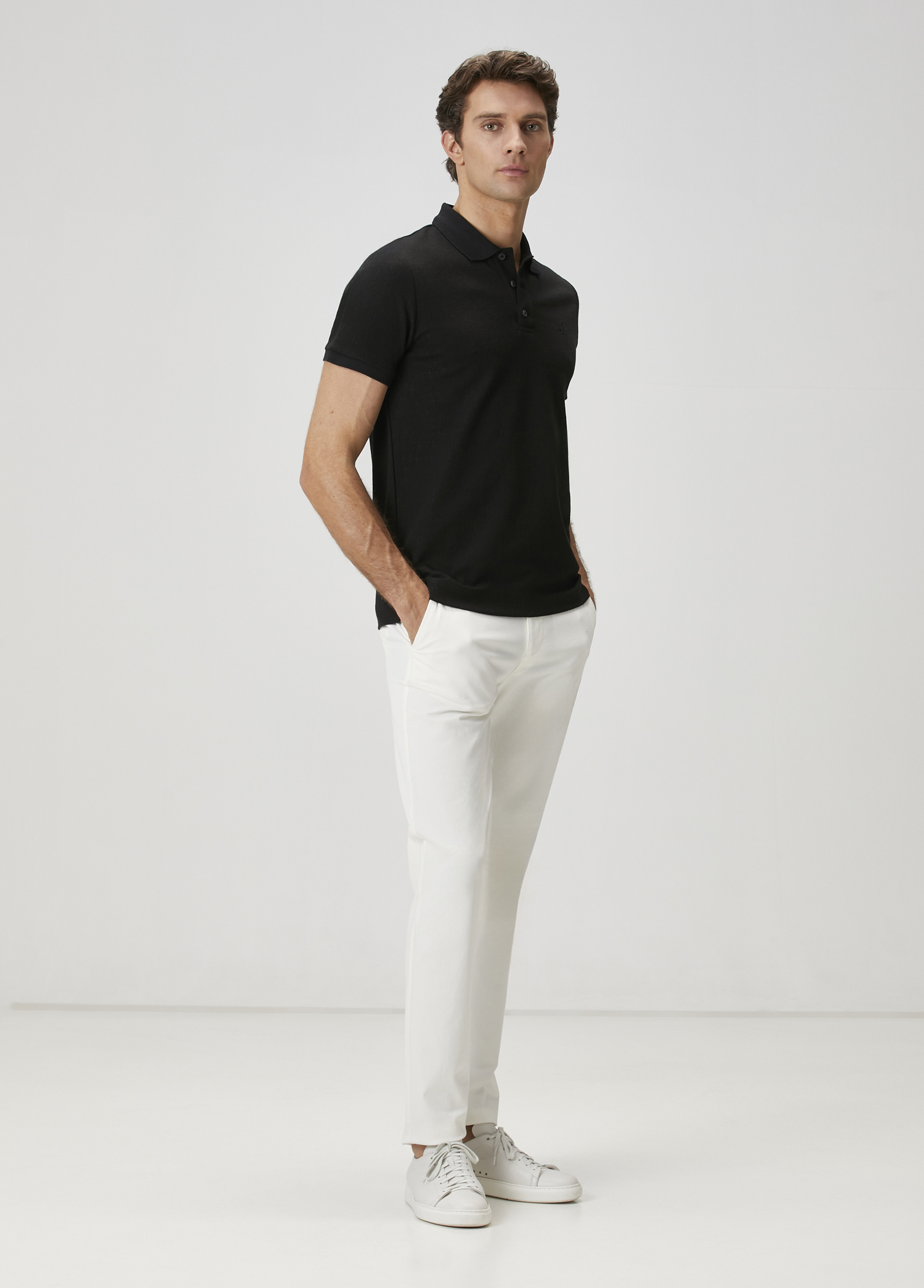 Comfort Fit Siyah Polo Yaka T-shirt_2
