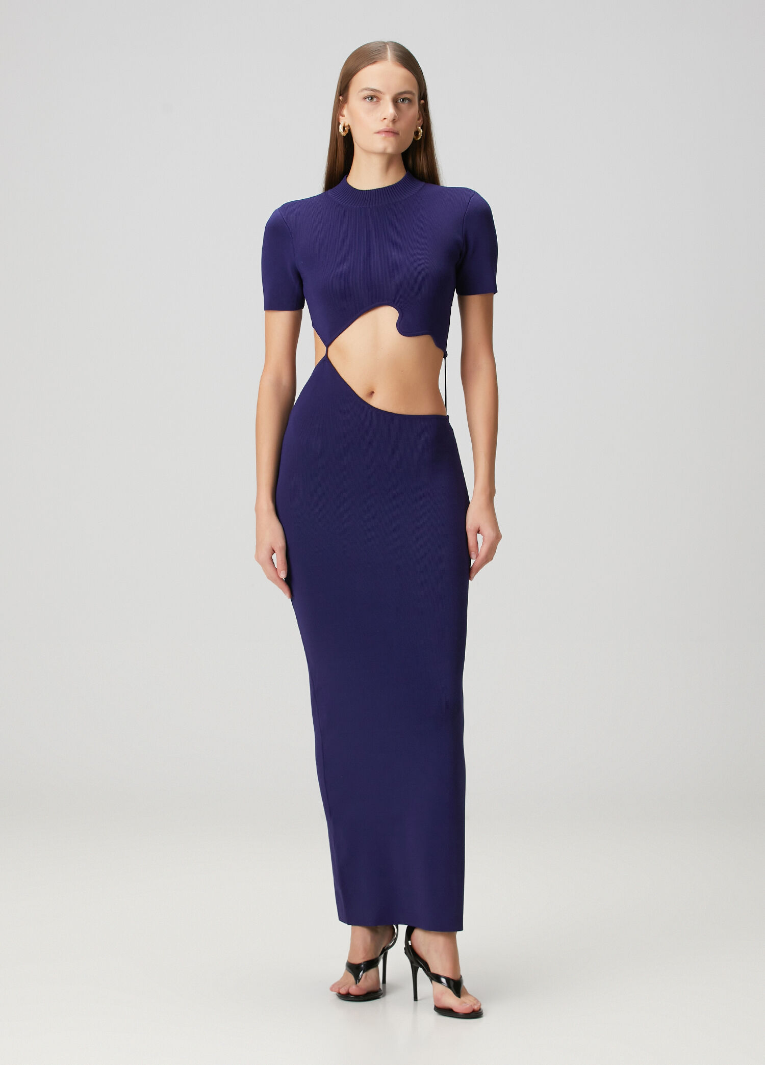 Lacivert Cut Out Maksi Elbise
