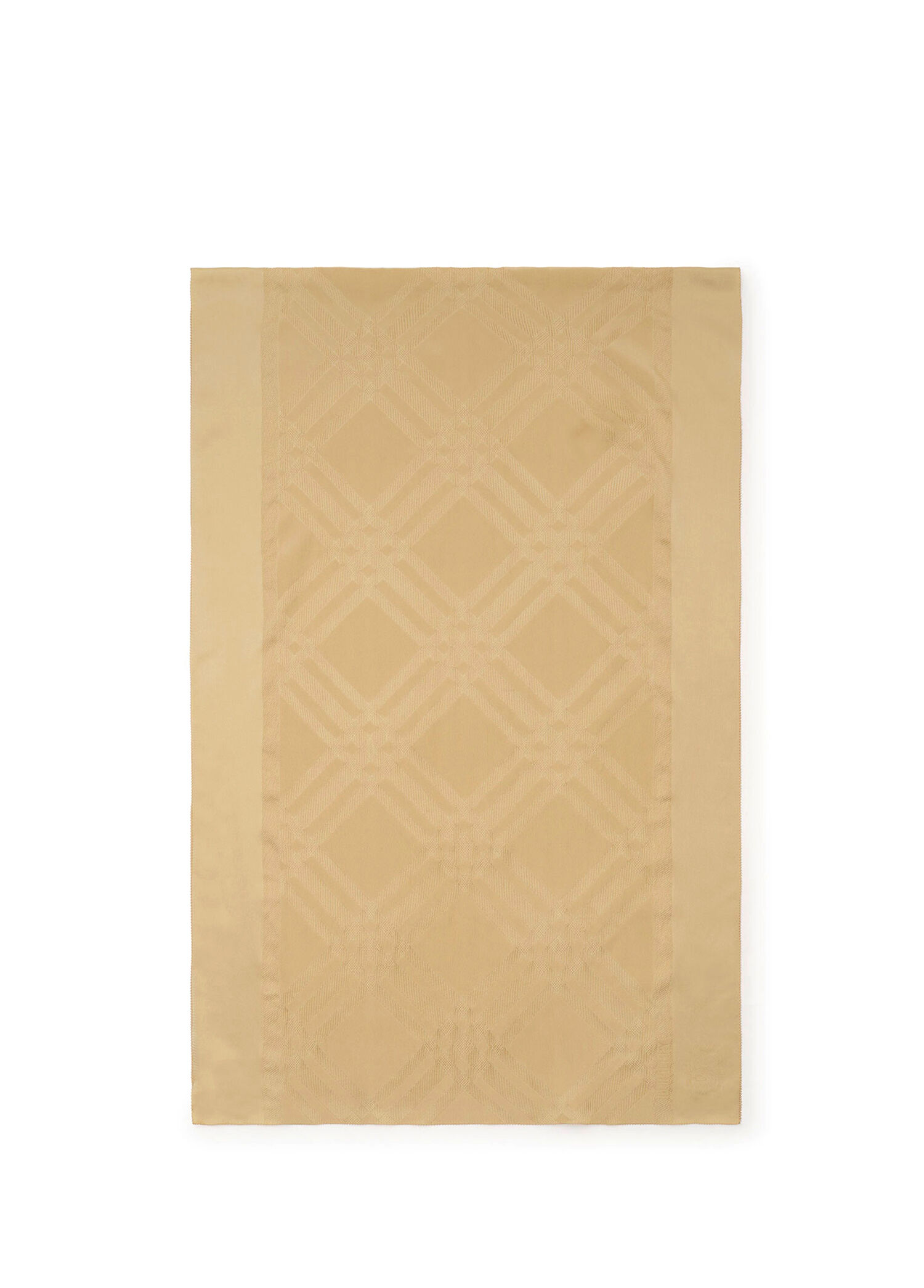 Wide Check Silk Bej İpek Kadın Eşarp