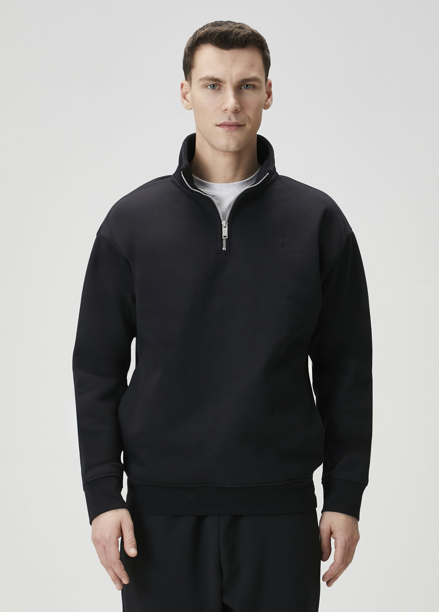Club Collective Siyah Yakası Fermuarlı Sweatshirt