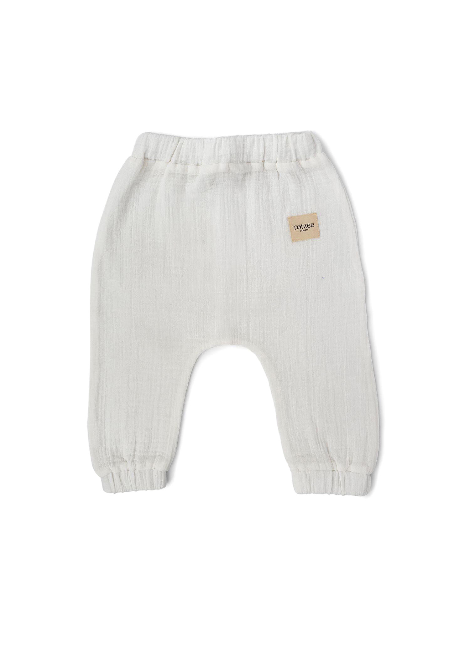 Ekru Müslin Unisex Bebek Balon Pantolon