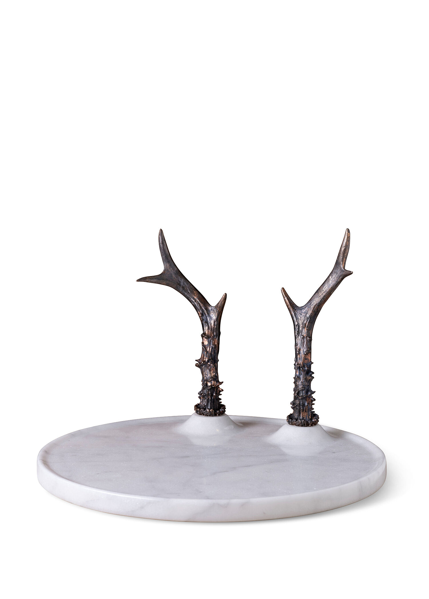 Cernunnos Bronz Geyik Boynuzlu Mermer Sunum Tabağı