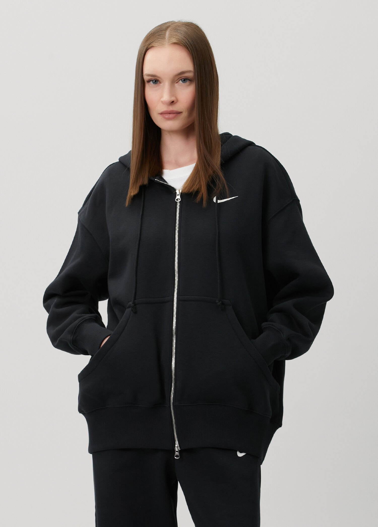 Phoenix Fleece Siyah Kapüşonlu Sweatshirt