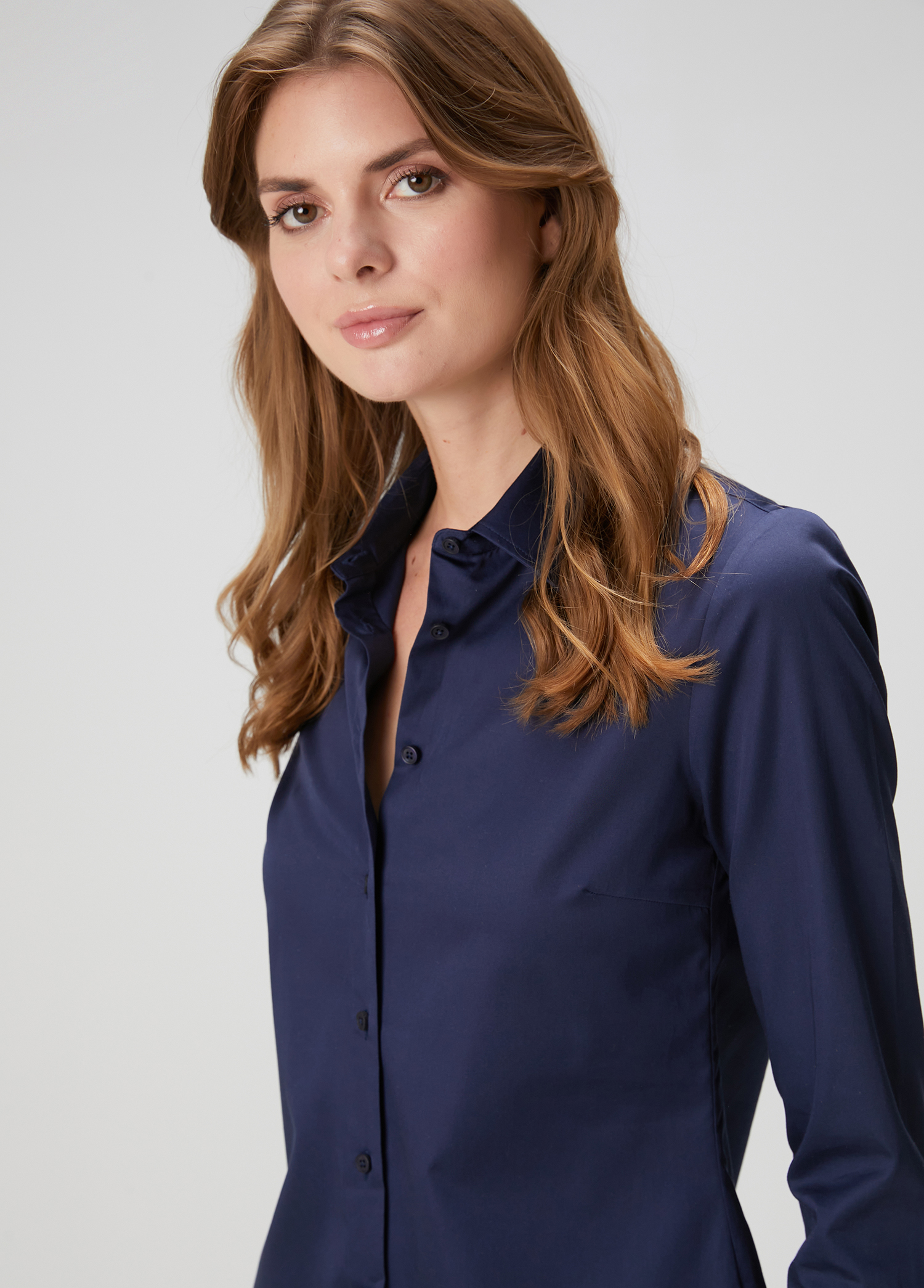 Slim Fit Non Iron Klasik Lacivert Gömlek_1