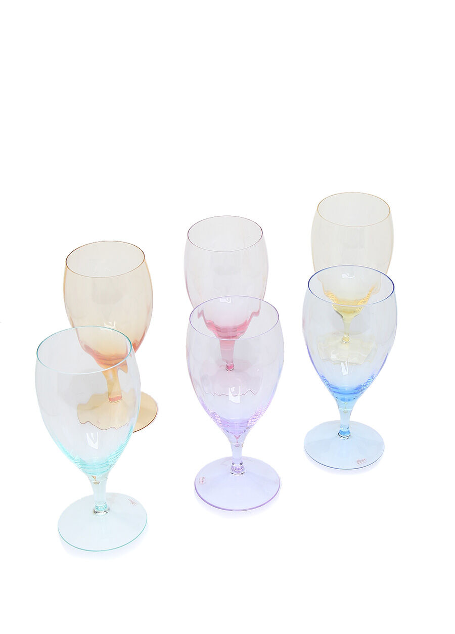 6lı Renkli Kristal Bardak Seti