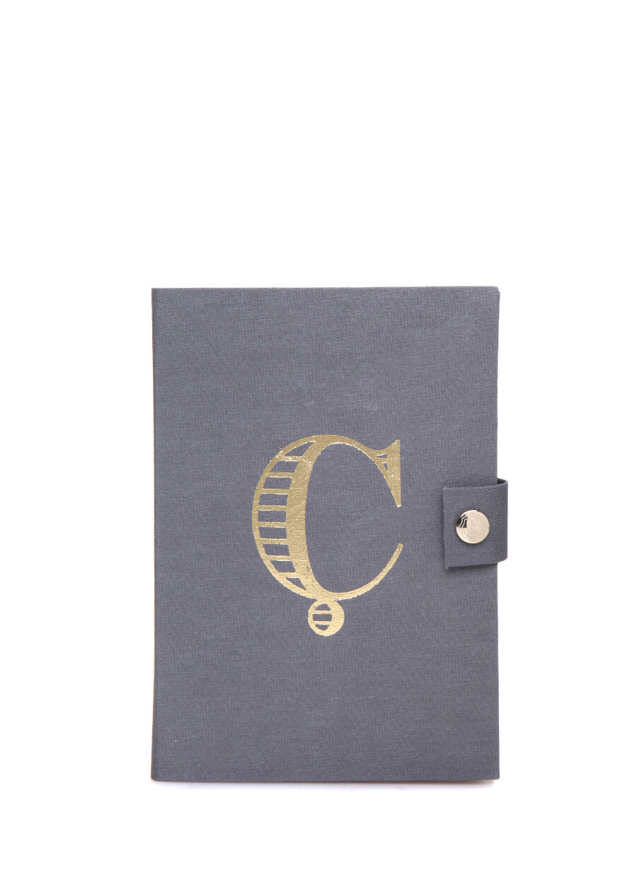 Lila Harf Baskılı Çıtçıtlı Defter