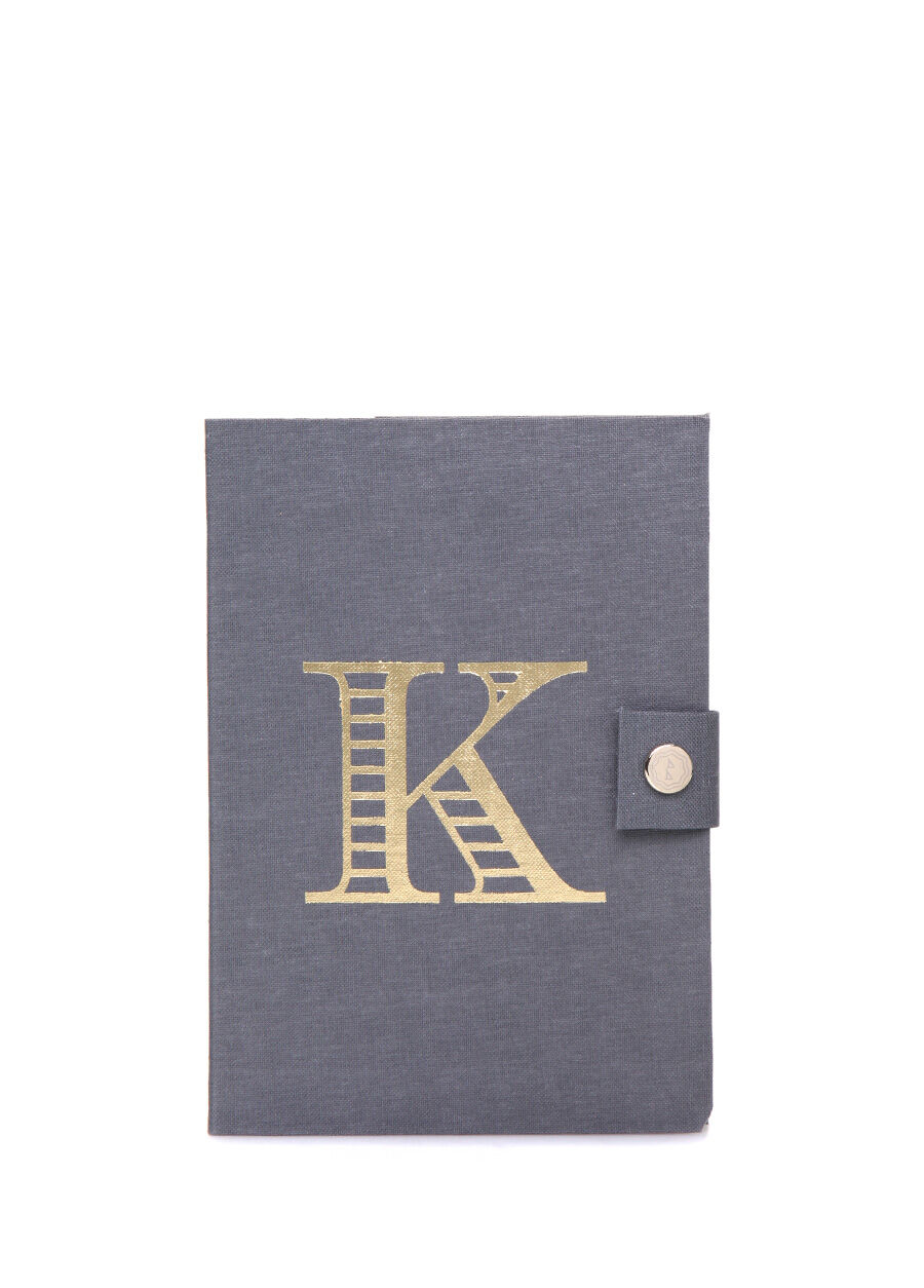 Lila Harf Baskılı Çıtçıtlı Defter