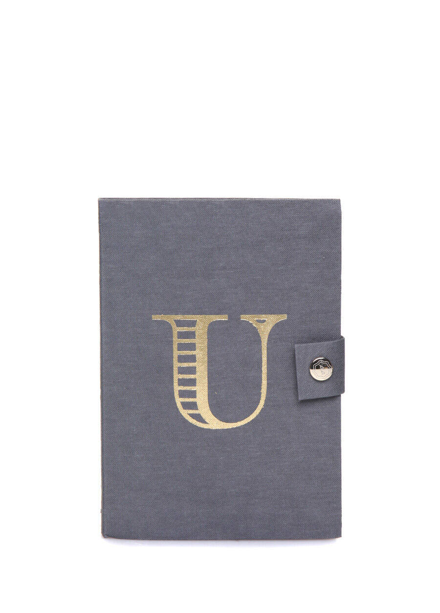 Lila Harf Baskılı Çıtçıtlı Defter