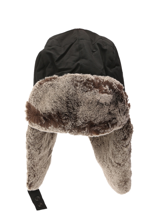 WOOLRICH Siyah İçi Peluşlu Erkek Şapka