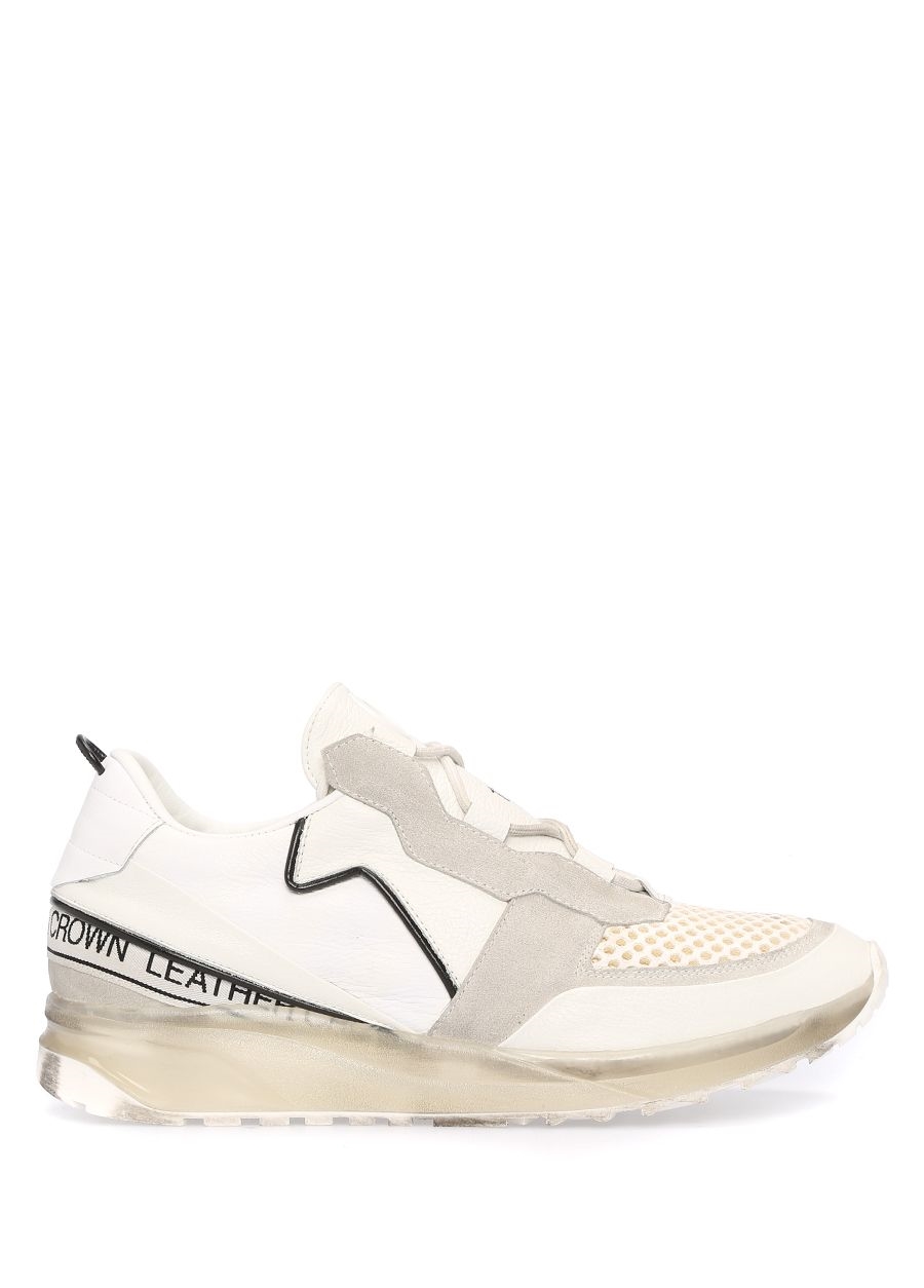 Beymen LEATHER CROWN Beyaz Taban Detaylı Fileli Erkek Deri Sneaker. 1