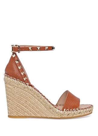 Valentino Garavani Rockstud Kahverengi Kadın Deri Espadril