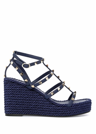Valentino Garavani Rockstud Lacivert Kadın Deri Espadril