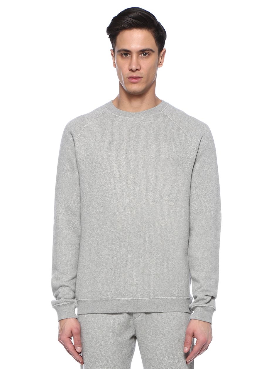 Beymen AMERICAN VINTAGE Kinouba Gri Melanj Reglan Kollu Sweatshirt. 1