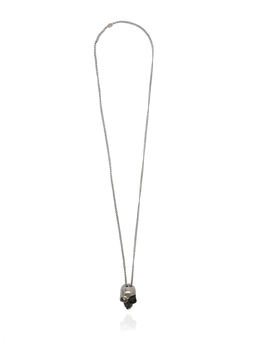 ALEXANDER MCQUEEN Silver Kuru Kafa Detaylı Erkek Kolye