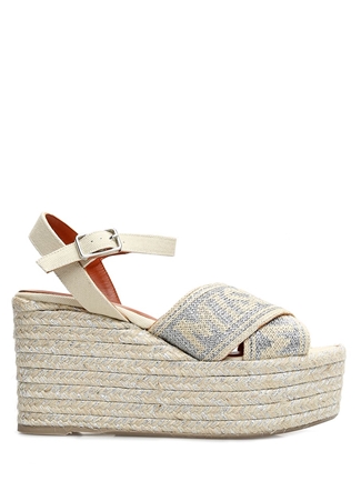 CASTANER X MISSONI Engie Bej Silver Logo Jakarlı Kadın Espadril