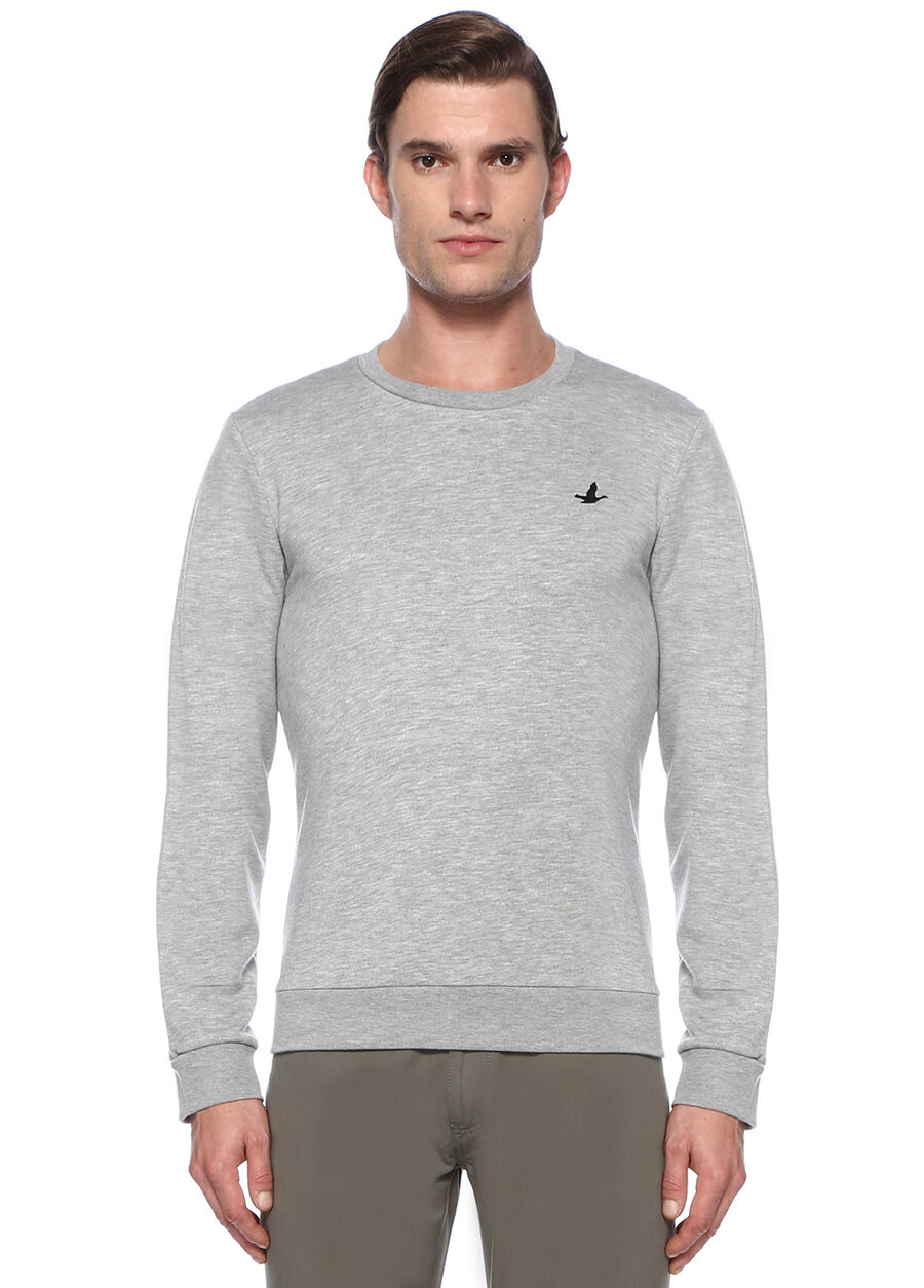 Beymen Gri Kuş Logo Nakışlı Sweatshirt - 101416620_019