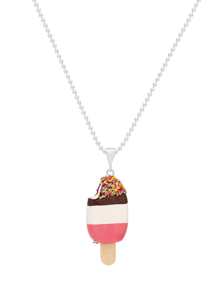 Colorblocked Dondurma Formlu Unisex Çocuk Kolye