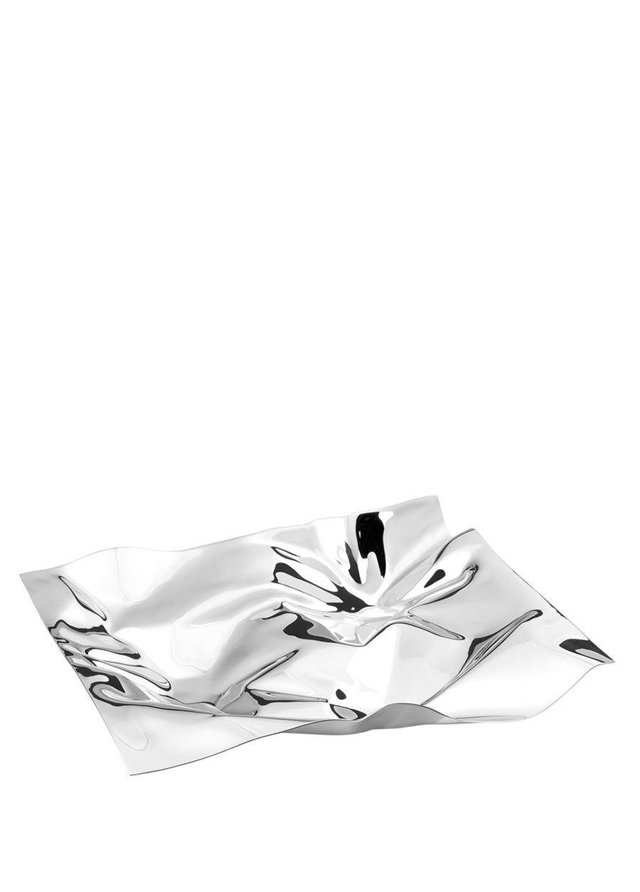 Panton Crash Silver Geometrik Formlu Çelik Tepsi