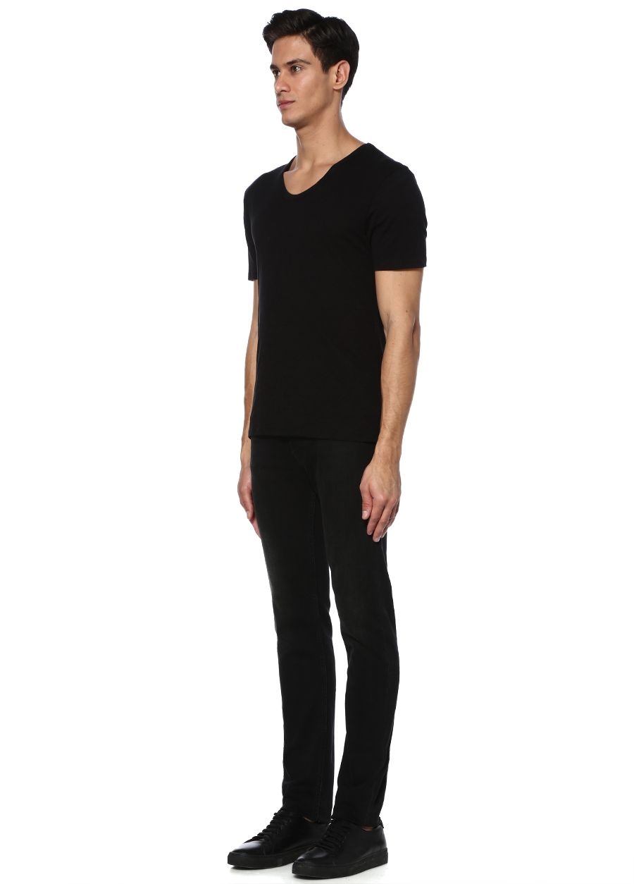 Beymen TRU Siyah V Yaka Basic T-shirt. 2