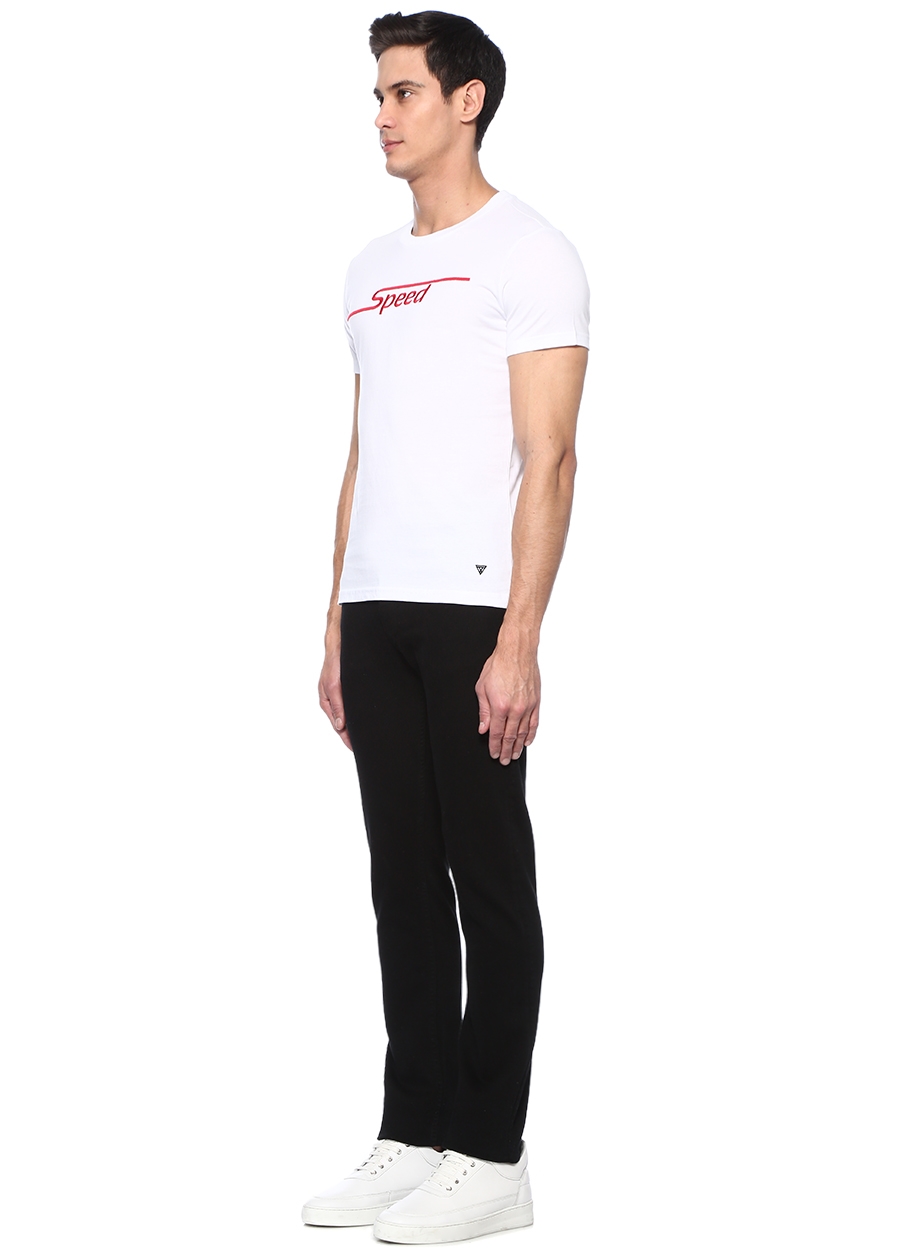 Beymen CULT OF CUDDLE Speed Beyaz Bisiklet Yaka Jakarlı Basic T-shirt. 2