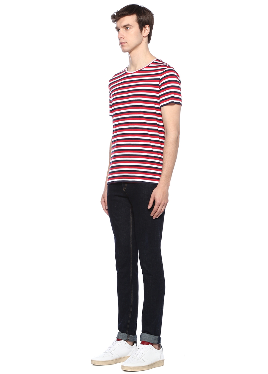 Beymen TRU Bisiklet Yaka Çizgi Desenli Basic T-shirt. 2