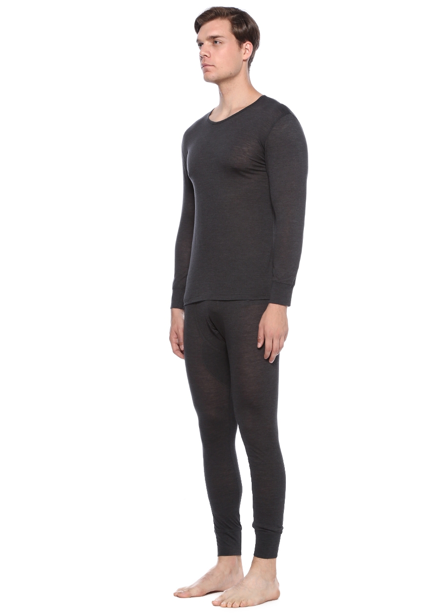 Beymen ZIMMERLI 710 Antrasit Basic Yün T-shirt. 2