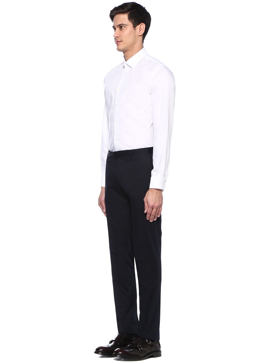 Beymen BEYMEN BES Custom Fit Beyaz Klasik Yaka İnce TwillGömlek. 2